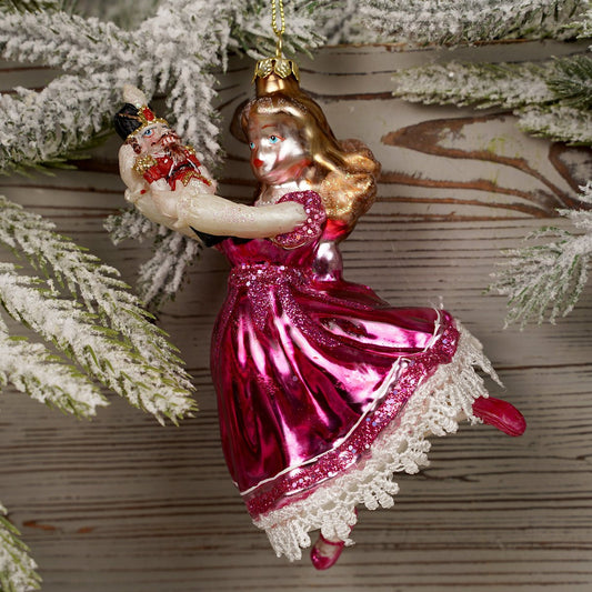 Clara Nutcracker Glass Christmas Ornament - Christmas Place