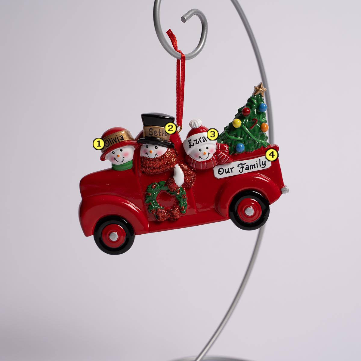 Red Truck Family Of 3 - Christmas Place