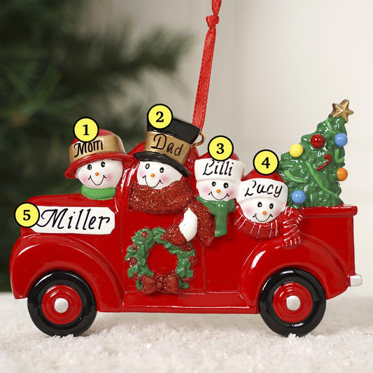 Red Truck Family Of 4