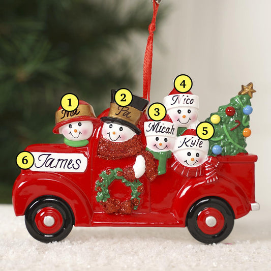 Red Truck Family Of 5