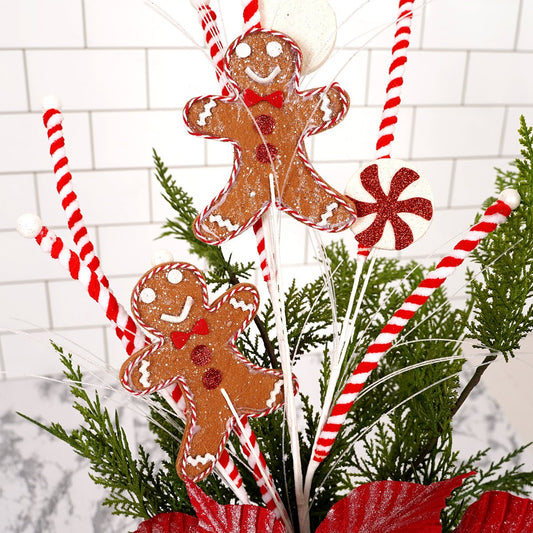 33IN GINGERBEAD GRASS SPRAY - Christmas Place