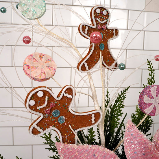 34IN GINGERBREAD SPRAY - Christmas Place