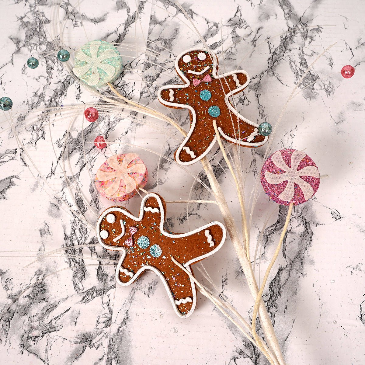 34IN GINGERBREAD SPRAY - Christmas Place
