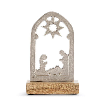 Metal Wood Nativity