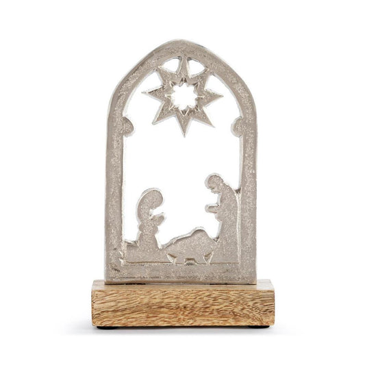 Metal Wood Nativity
