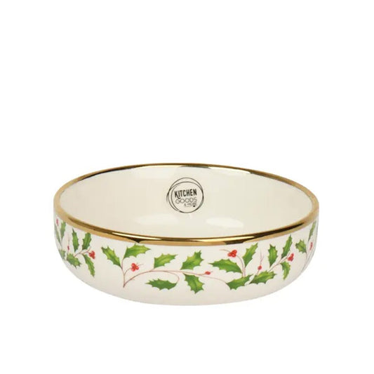 Holly Porcelain Bowl - Christmas Place