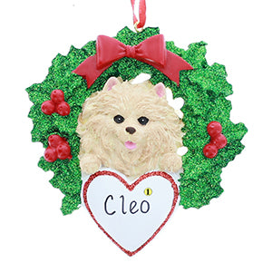 Pomeranian with Wreath