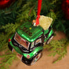 2.5Inch Glass Green Tractor Ornament - Christmas Place