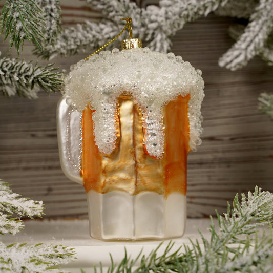 4Inch Glass Beer Ornament - Christmas Place