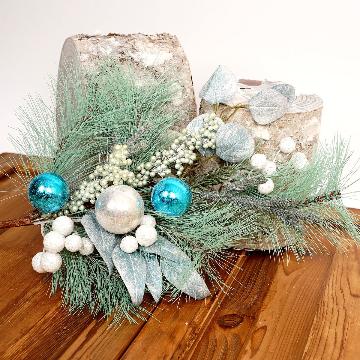 28IN BLUE GREN PINE EUCALYPTUS SPRAY - Christmas Place