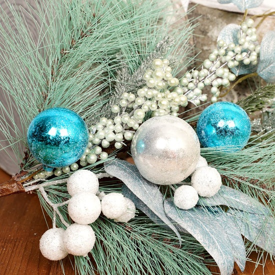 28IN BLUE GREN PINE EUCALYPTUS SPRAY - Christmas Place