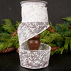2.5Inch White Natural Glitter Berry Spray Ribbon
