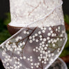 2.5Inch White Natural Glitter Berry Spray Ribbon