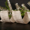 2.5Inch Champagne Natural Glitter Plaid Ribbon