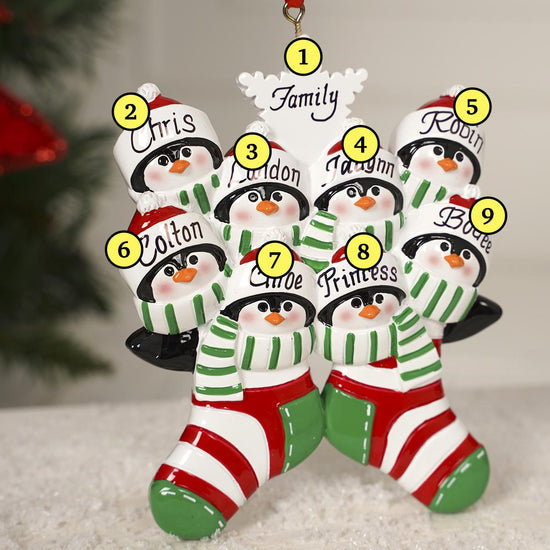 Penguin Stocking Family Of 8 - Christmas Place
