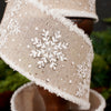 2.5Inch Natural White Snowflake Fur Edge Ribbon