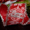 2.5Inch Red Silver Ornament Tinsel Edge Ribbon