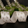 2.5Inch Platinum Glitter Tree Diamond Ribbon - Christmas Place