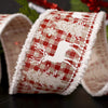 2.5Inch Red White Deer Tree Check Ribbon