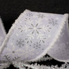 2.5Inch White Snowflake Snow Edge Ribbon - Christmas Place