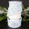 2.5Inch Blue White Snowflake Snow Edge Ribbon - Christmas Place