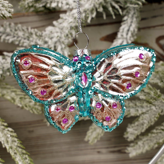 Glass Multi-Color Butterfly Ornament - Christmas Place
