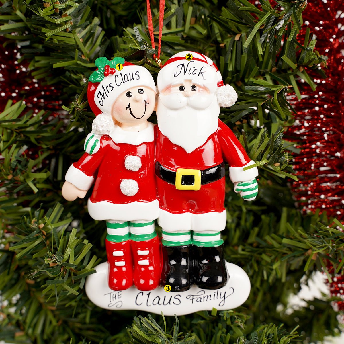 Clause Family Of 2 Christmas Ornament - Christmas Place