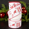 2.5Inch White Red Snowman Ribbon