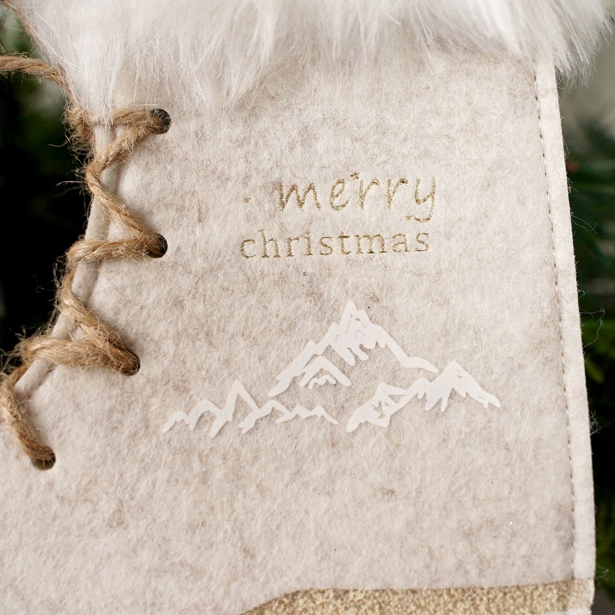 Mountain Design on side Mountain Figure Skates Ornament- Christmas Place
