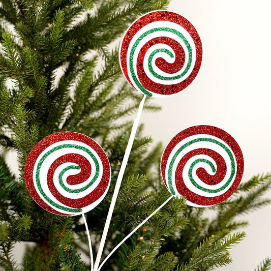22IN RED GREEN WHITE LOLLIPOP SPRAY - Christmas Place
