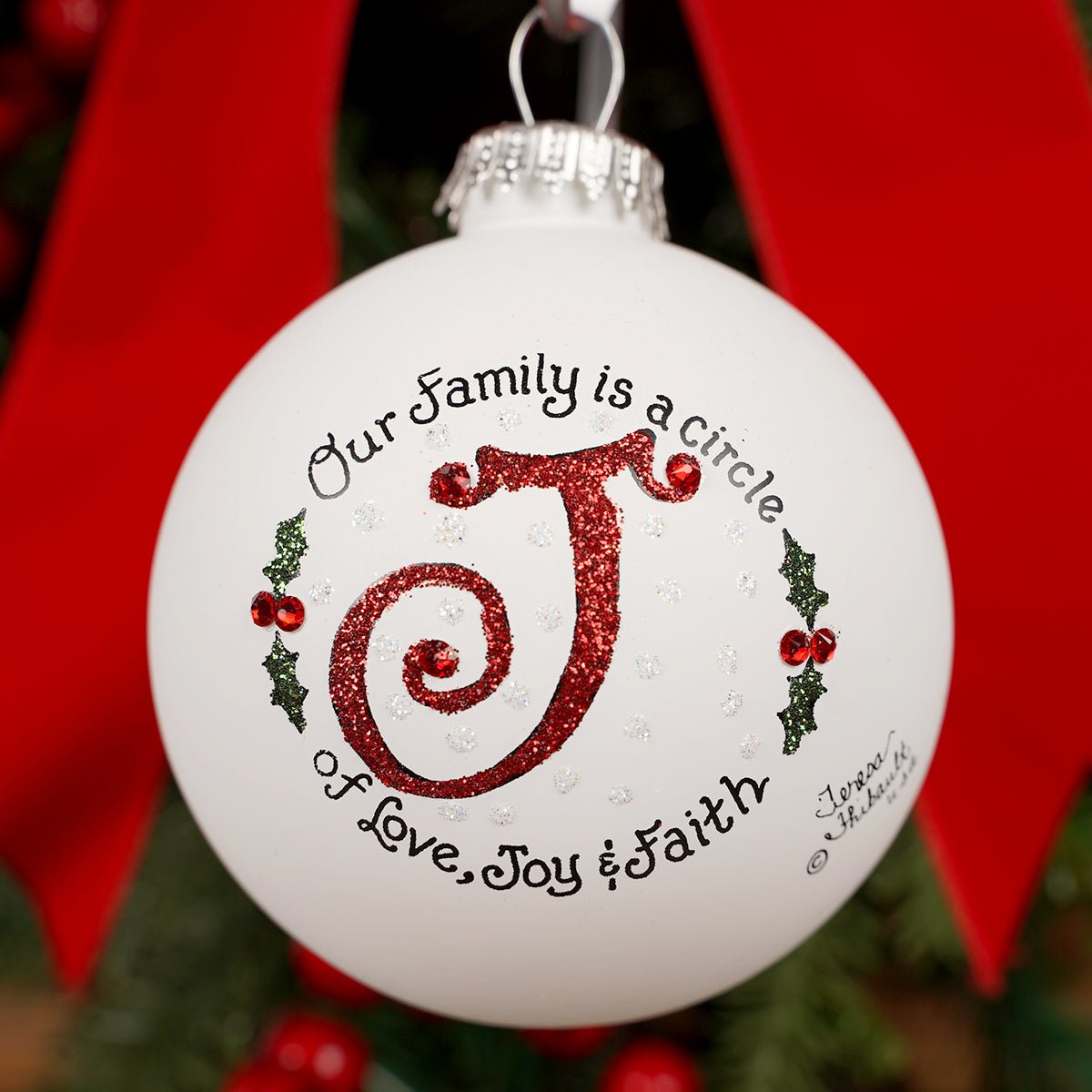 Family is a Circle J Christmas Ornament - Christmas Place
