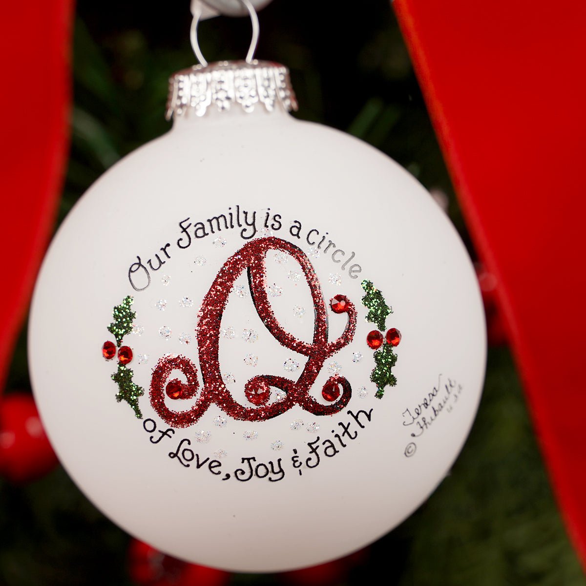 Family is a Circle Q Christmas Ornament - Christmas Place