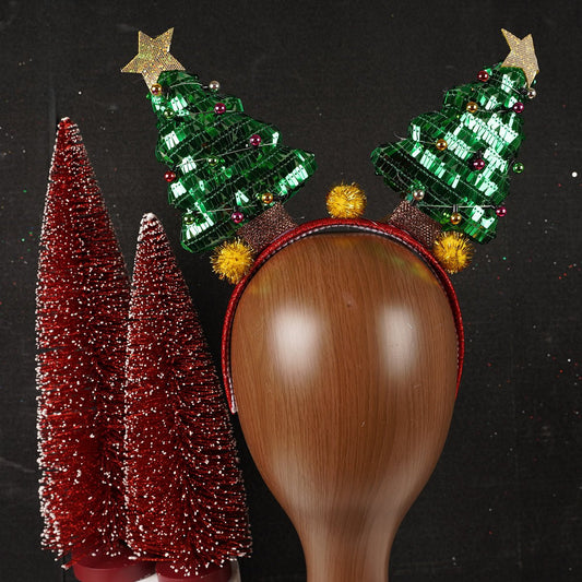 Double Sparkly Christmas Tree Headband - Christmas Place