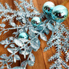 18IN LIGHT BLUE GLITTER MIXED PINE BALL SPRAY - Christmas Place