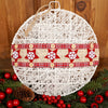 10.5Inch White Red Snowflake Disc Ornament