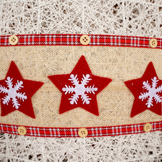 16Inch White Red Snowflake Disc Ornament - Christmas Place