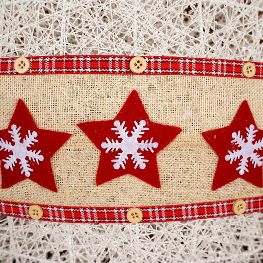 16Inch White Red Snowflake Disc Ornament - Christmas Place