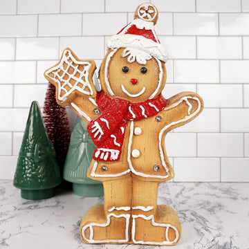 LED Gingerbread Man Decoration with Star - Christmas Place