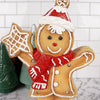 LED Gingerbread Man Decoration with Star 15.5 inches in height - Christmas Place