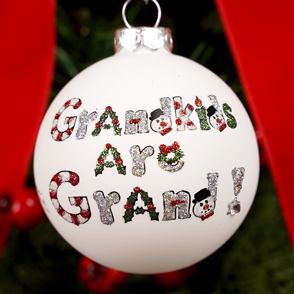 Grandkids Are Grand Glass Ornament - Christmas Place