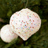 White Multi Glitter Ball Onion Ornament