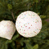 White Multi Glitter Ball Onion Ornament