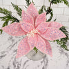 Pink Iridescent Poinsettia Stem - Christmas Place