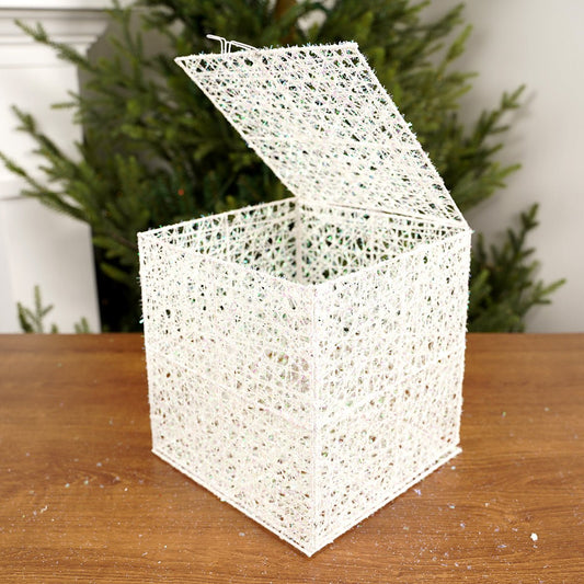 8x8x8Inch White Eyelash Box - Christmas Place