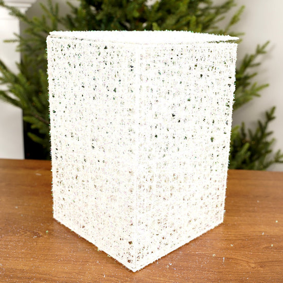 8x8x12Inch White Eyelash Mesh Box - Christmas Place