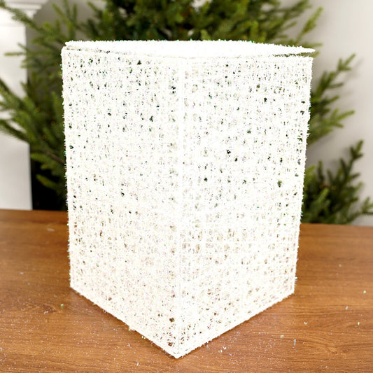 8x8x12Inch White Eyelash Mesh Box - Christmas Place