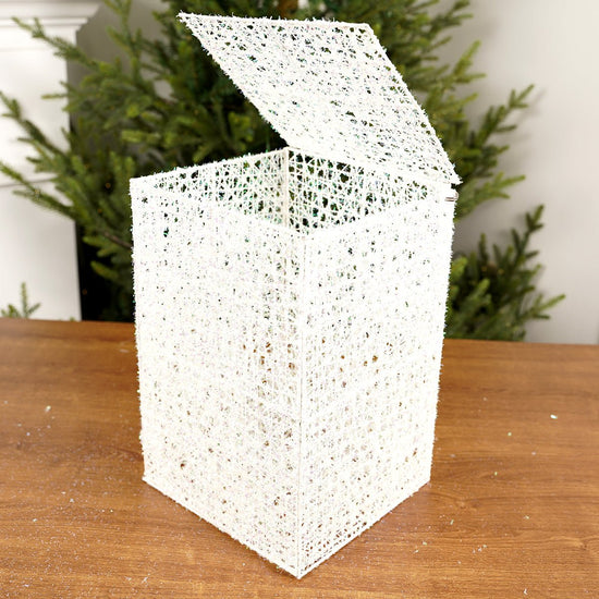 8x8x12Inch White Eyelash Mesh Box - Christmas Place