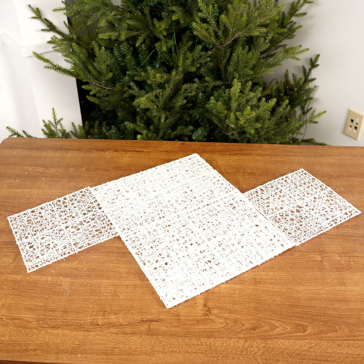 8x8x12Inch White Eyelash Mesh Box - Christmas Place