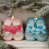 4.6Inch Glass Baby Shoe Ornament - Christmas Place