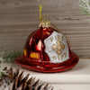 3IN GLASS RED FIRE HAT - Christmas Place